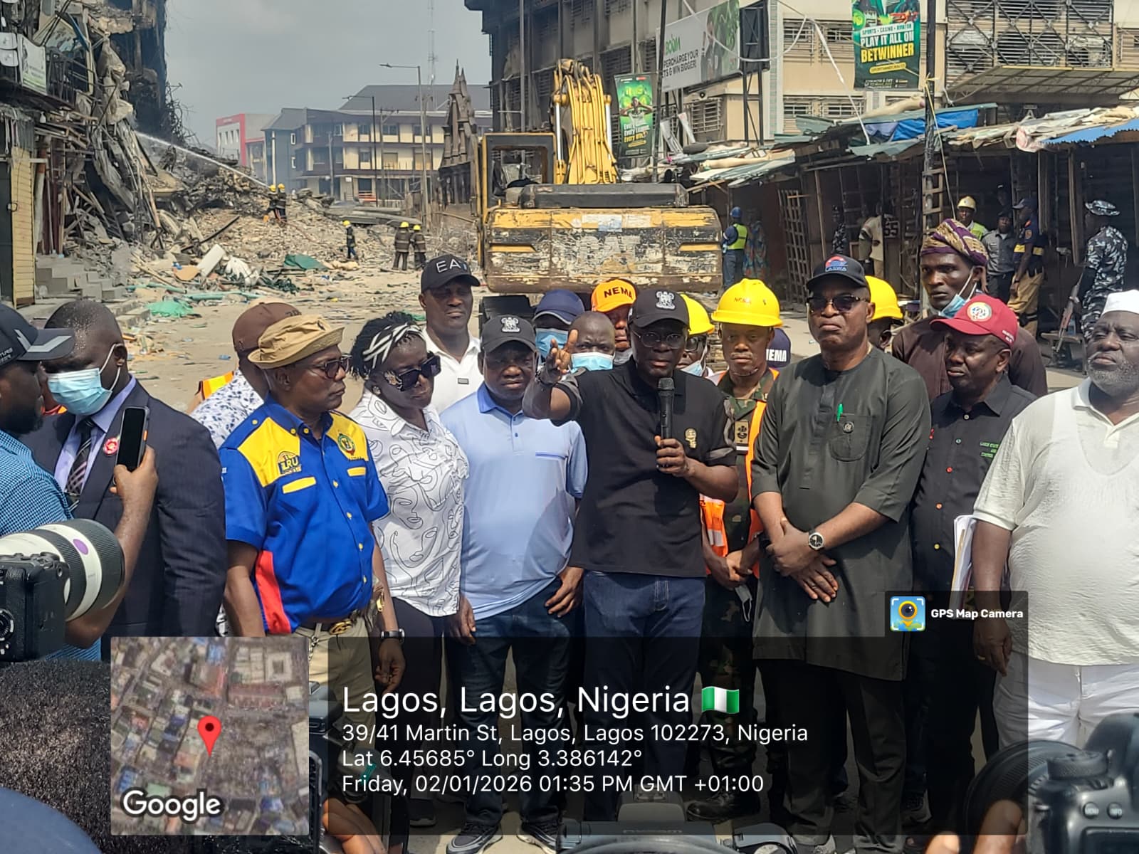 Sanwo-Olu Inspects Marina Fire Site