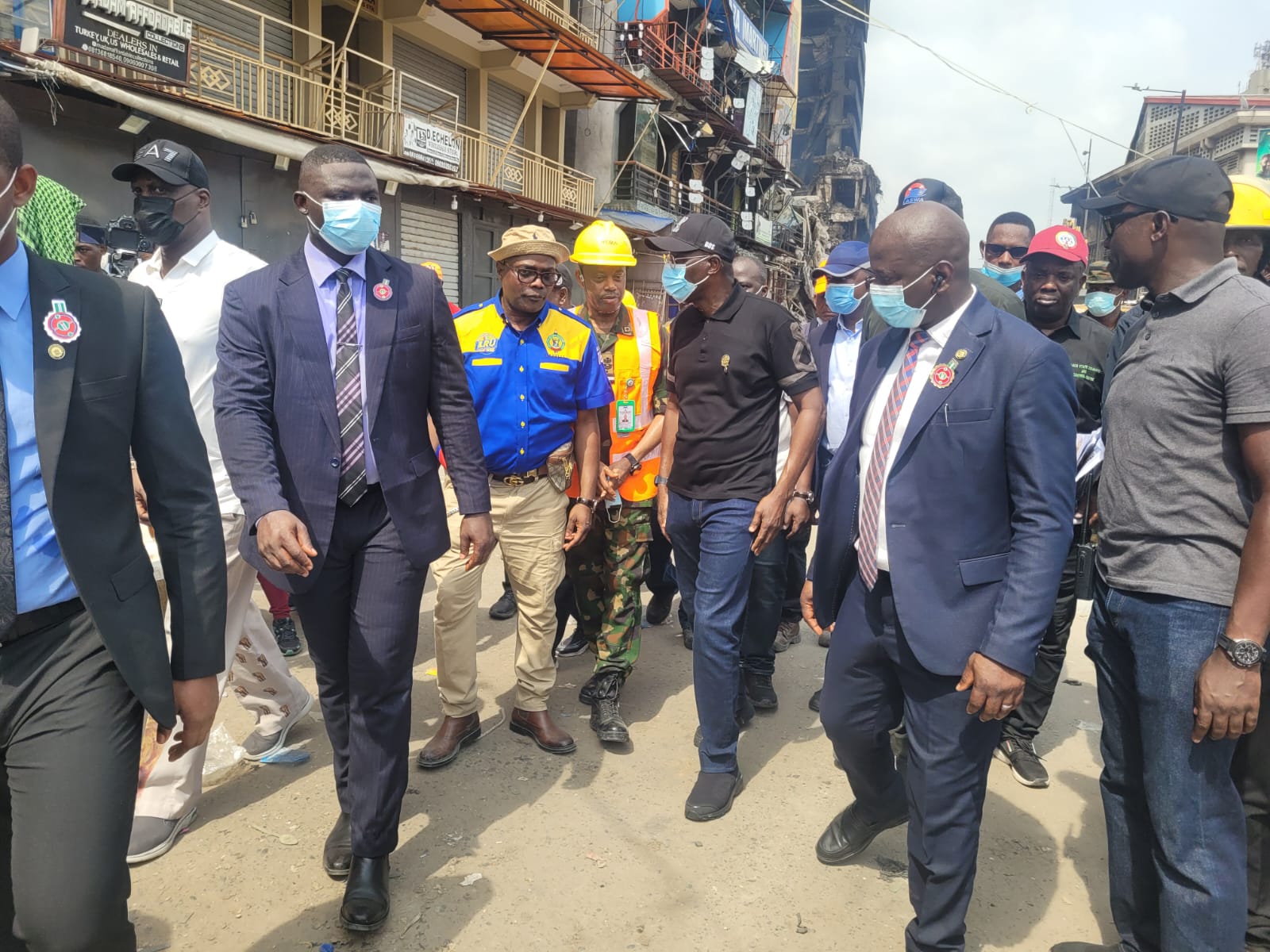 Sanwo-Olu Inspects Marina Fire Site