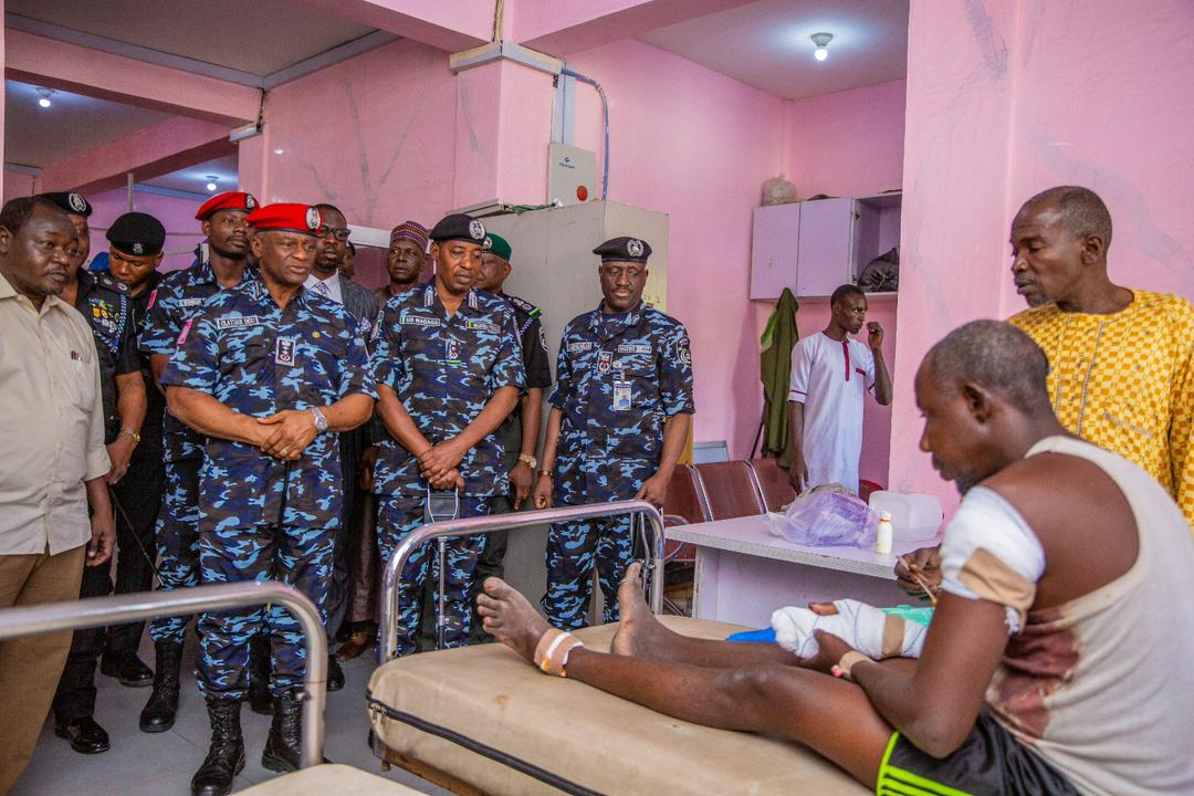 Terrorists Attack: IGP Visits Borno, Shows Compassion to Bomb Blast Victims, Charges Officers on Vigilance