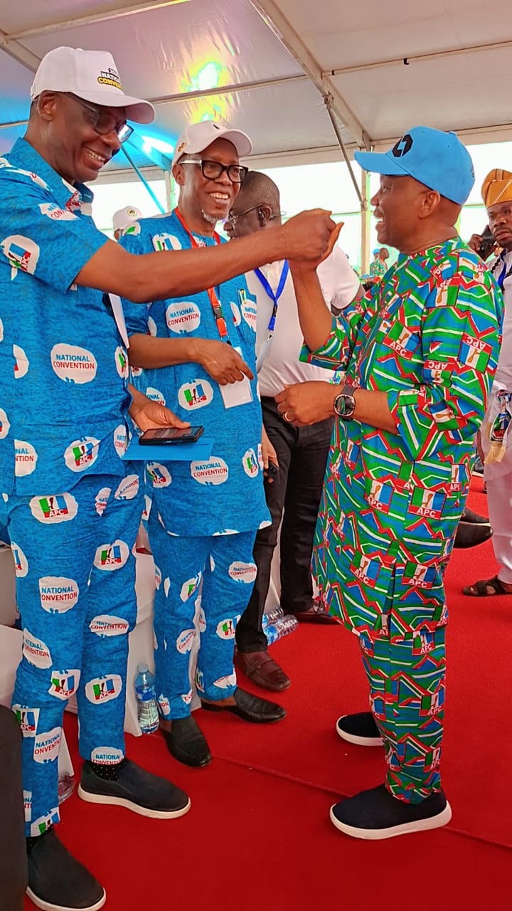 Rt. Hon. Ndudi Godwin Elumelu, OON Reaffirms Party Loyalty at APC 2026 Convention, Commends Peaceful Congress and Engages National Leaders