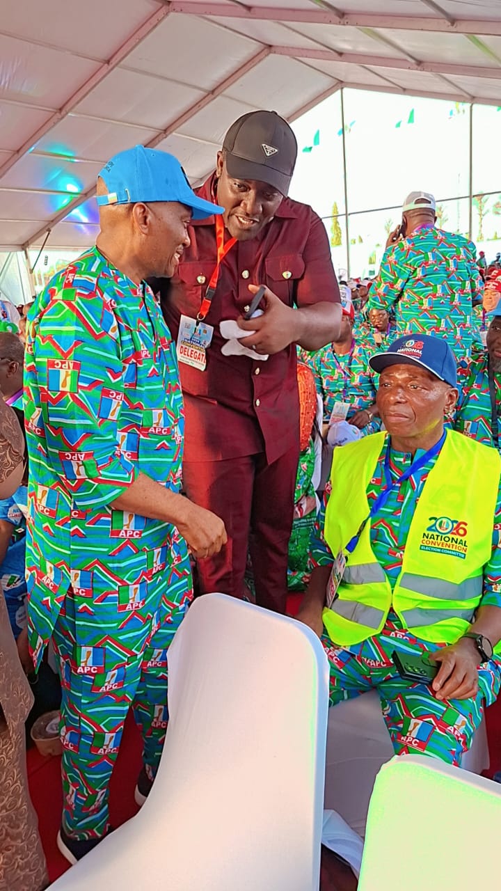 Rt. Hon. Ndudi Godwin Elumelu, OON Reaffirms Party Loyalty at APC 2026 Convention, Commends Peaceful Congress and Engages National Leaders