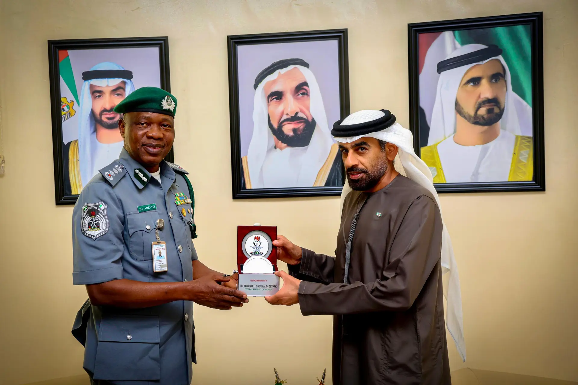 CGC Adeniyi Engages UAE Embassy to Deepen Trade Ties, Customs Cooperation