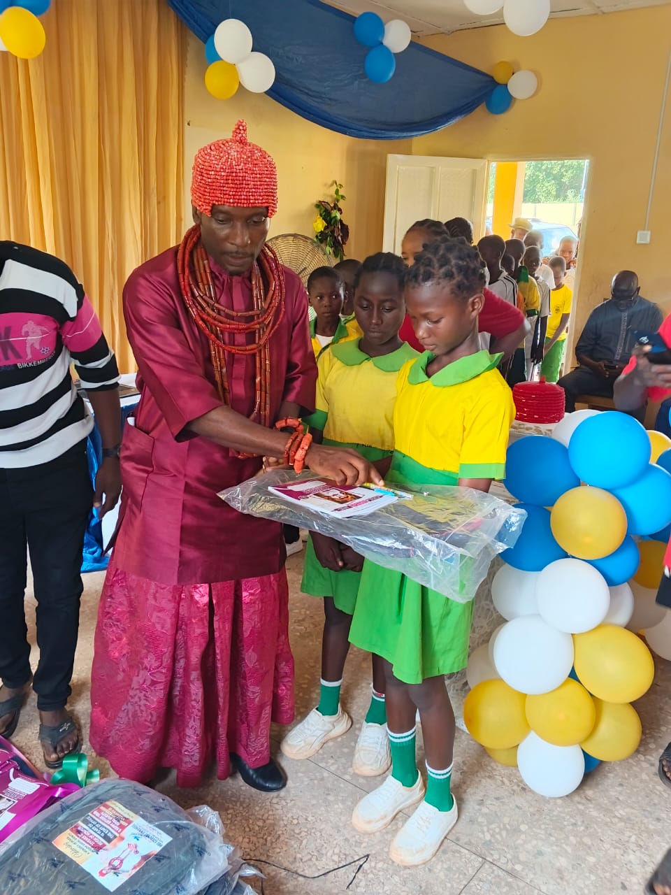 Obi of Ugboba Donates Internet-Enabled Computers, School Bags and Learning Materials to Ojeokpa Primary School to Mark Birthday