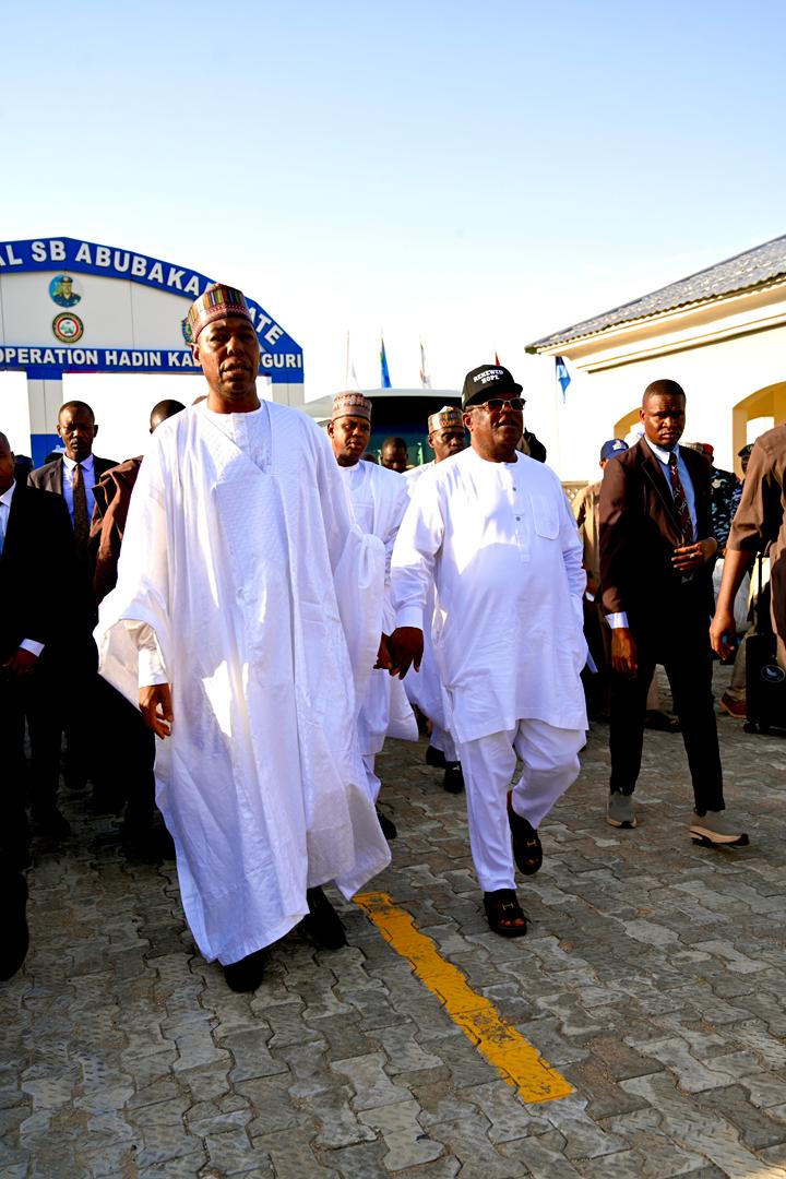 Umahi Arrives Borno Ahead of Tinubu’s Flag-Off of Key Road Rehabilitation Projects