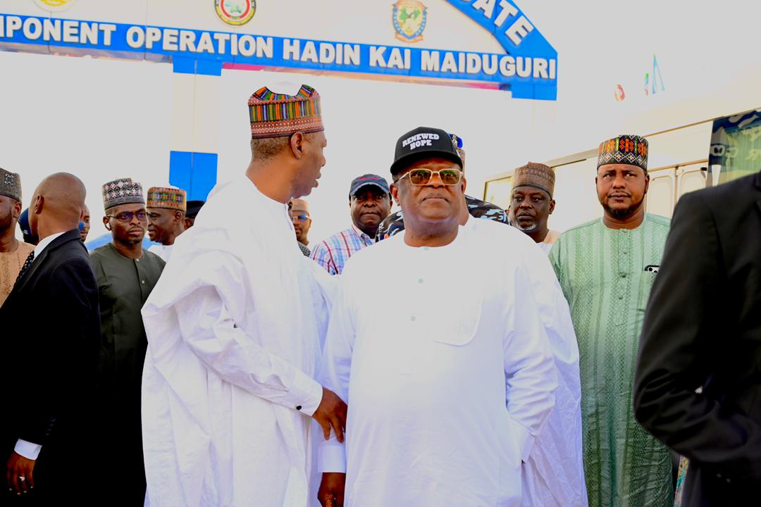 Umahi Arrives Borno Ahead of Tinubu’s Flag-Off of Key Road Rehabilitation Projects