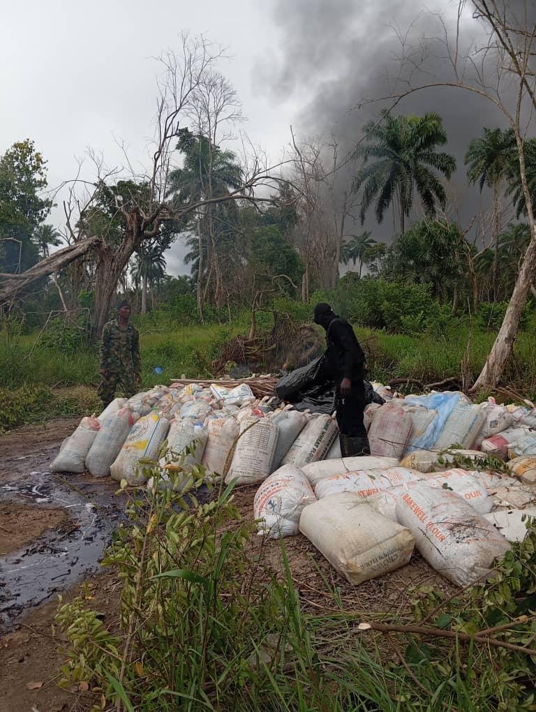 Nigerian Navy Dismantles Major Illegal Refining Hub, Recovers 205,680 Litres of Petroleum Products in Rivers