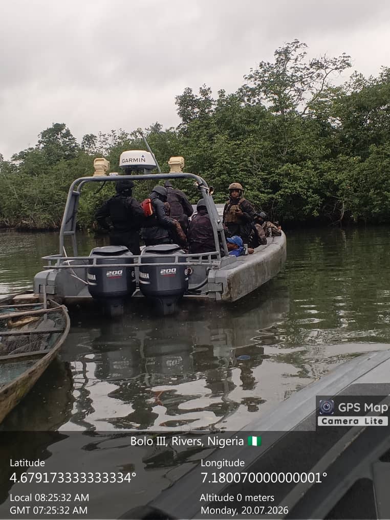 ‎Navy Foils Illegal Refinery Expansion, Recovers 104,000 Litres of Suspected Stolen Crude in Rivers
‎
‎