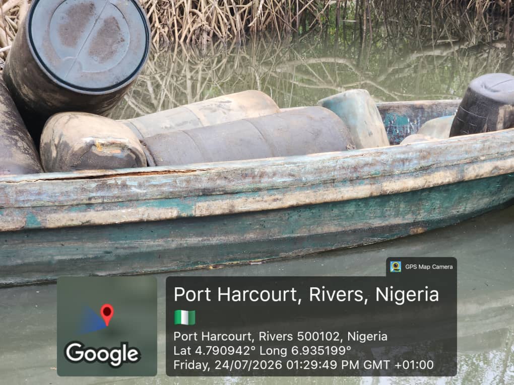 Navy Intercepts Boats Conveying 15,500 Litres of Suspected Stolen Crude, PMS in Rivers