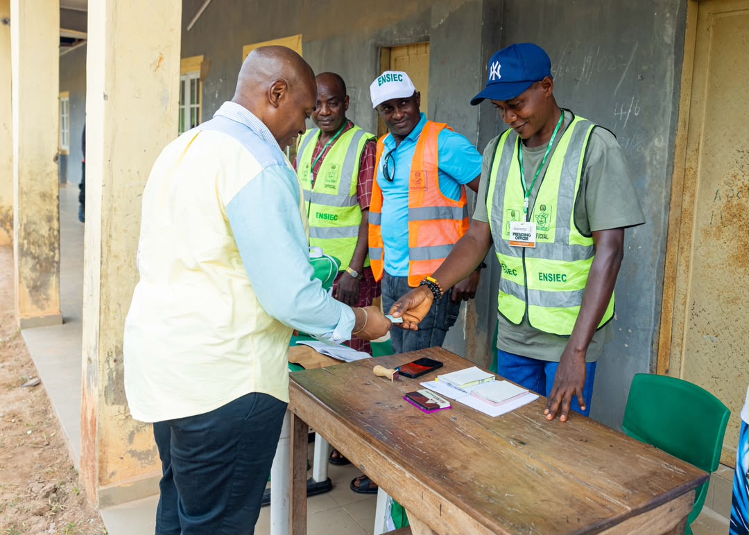 ENUGU DEPUTY GOV. IFEANYI OSSAI VOTES IN LOCAL GOVERNMENT ELECTION