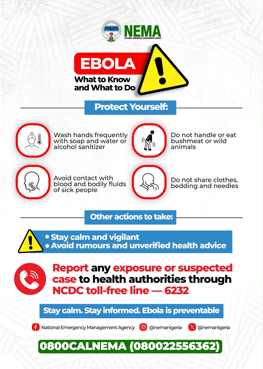 Ebola: NEMA DG Urges Nigerians to Stay Calm, Follow Health Advice